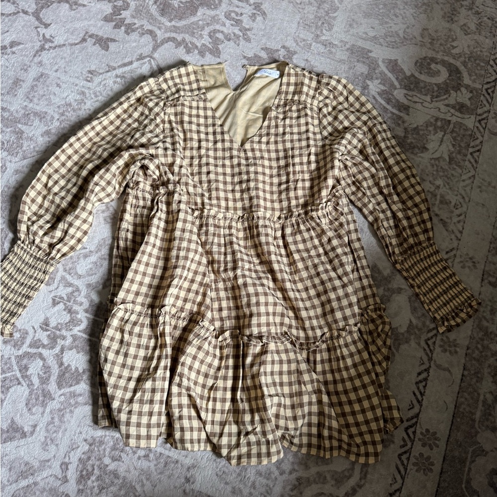 Brown gingham dress